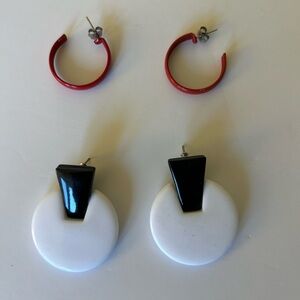 Vintage Retro Earrings TWO pair